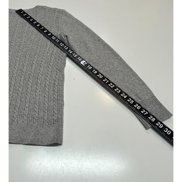 Talbots Sweater Womens Medium Gray Metallic Cable Knit Pullover Long Sleeve - Picture 7 of 10